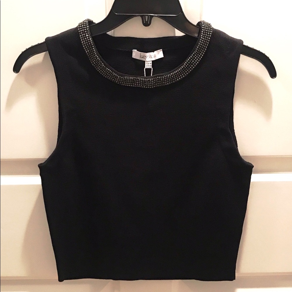 ✨ NWT! ✨ Lucy Paris Black Knit Crop Top